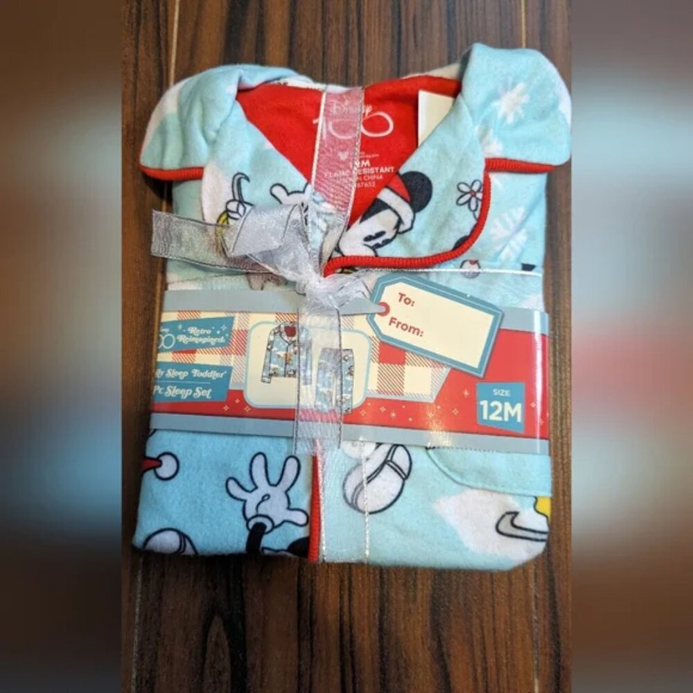 Disney 100 Retro reimagined Toddler Pajamas Size 12 Months.